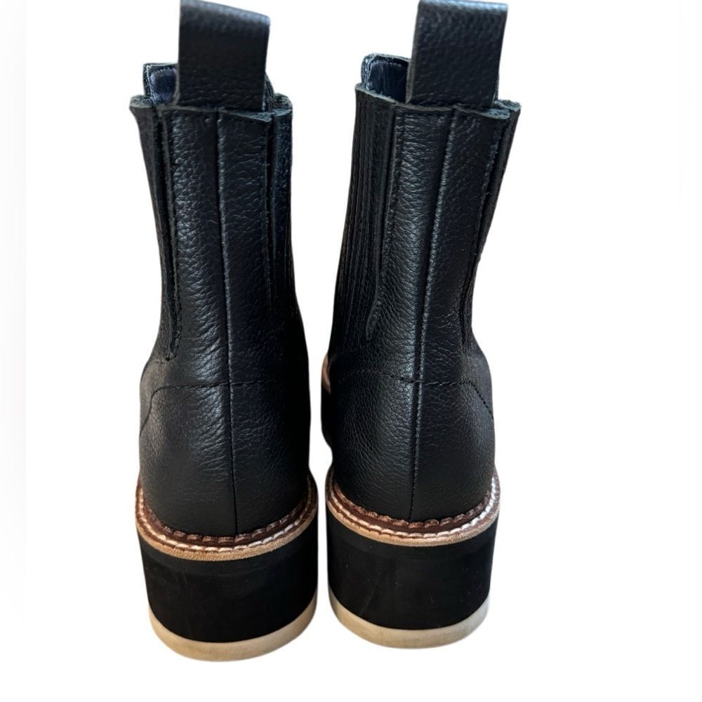 Dolce Vita Trevor 6 Black Leather Platform Boots - Picture 7 of 10